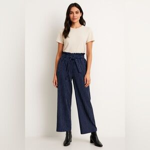 Women Navy Striped Pants